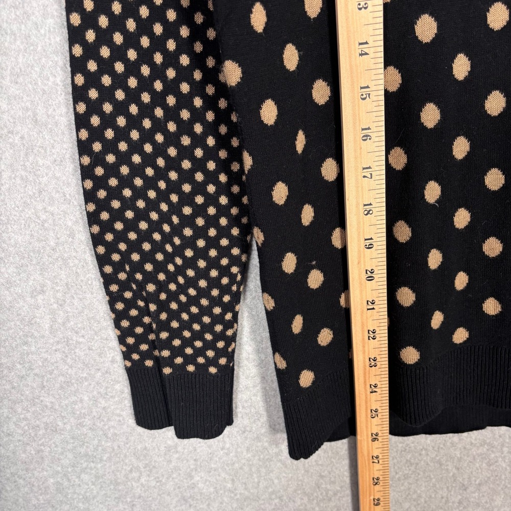 Black Tan Polka Dot Sweater Medium Neutral Maximalism Quirky Twee‎ Loud Luxury - Picture 5 of 10